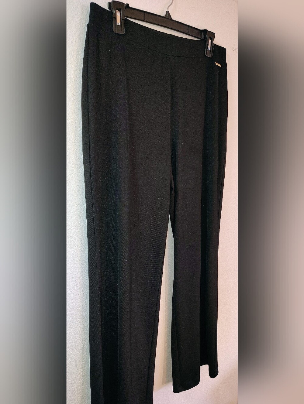 Anne Klein Stretch Black Wide-leg Pants Size Large - Picture 2 of 9